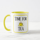 お茶の時間は、黄色のティーカップ。お名前で マグカップ (左)