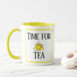 お茶の時間は、黄色のティーカップ。お名前で マグカップ