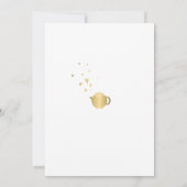 お茶の時間エレガント金ゴールドモダンバラ赤ちゃんシャワー 招待状 (裏面)