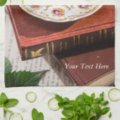 お茶の時間デザイン キッチンタオル (折り畳み)