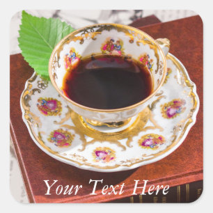 お茶の時間デザイン スクエアシール