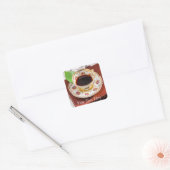 お茶の時間デザイン スクエアシール (封筒)