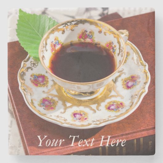 お茶の時間デザイン ストーンコースター (正面)