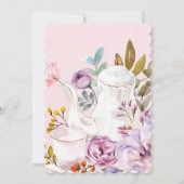 お茶の時間パーティー水色の花ベビーシャワー 招待状 (裏面)