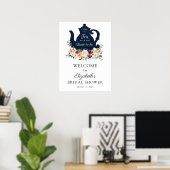 お茶の時間ブライダルシャワーウェルカムサイン ポスター (ホームオフィス)