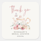 お茶の時間ブライダルシャワー スクエアシール (正面)