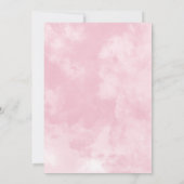 お茶の時間ベイビーシャワーピンクかわいいボウコケット 招待状 (裏面)