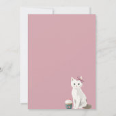 お茶の時間ベイビーシャワー猫ティーカップ水彩 招待状 (裏面)