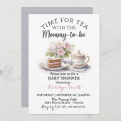 お茶の時間ベビーシャワーフローラお茶の時間 招待状 (正面/裏面)