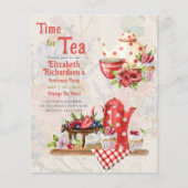 お茶の時間ヴィンテージお茶パーティー退職レトロ チラシ (正面)