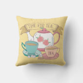 お茶の時間ヴィンテージBritish Tea Cups Decoration クッション (裏面)