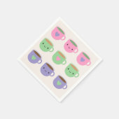 お茶の時間 – かわいいカップお茶 スタンダードカクテルナプキン (角)
