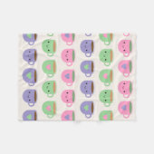 お茶の時間 – かわいいカップお茶 フリースブランケット (正面(横))