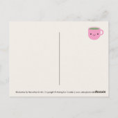 お茶の時間 – かわいいカップお茶 ポストカード (裏面)