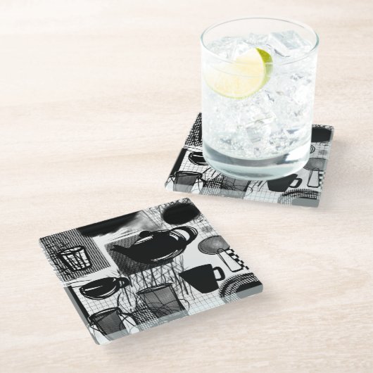 お茶の時間 ガラスコースター (アングル)