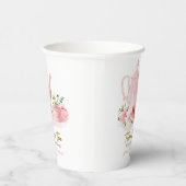 お茶の時間 | ゴールドピンクのウェディングシャワーのお祝い 紙コップ (右)