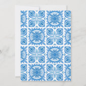 お茶の時間 ブライダルシャワー ブルー レモン 水彩 招待状 (裏面)