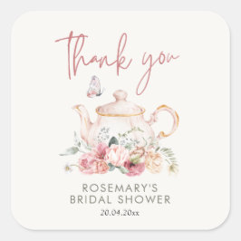 お茶の時間 ブライダルシャワー 感謝 スクエアシール