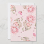 お茶の時間 ベイビーシャワーのための ティーカップ ローズ ピンク フラワーズ 招待状 (裏面)