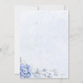 お茶の時間　ベイビーシャワー　青い花　水彩 招待状 (裏面)