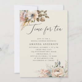 お茶の時間。ボエレガントホフローラブライダルシャワー 招待状