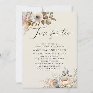 お茶の時間。ボエレガントホフローラブライダルシャワー 招待状