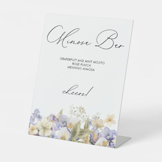 お茶の時間 ミモザ バー ブライダル シャワー 台座サイン (正面)