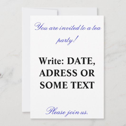 お茶の時間 招待状 (裏面)