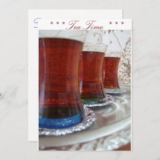 お茶の時間 招待状 (正面/裏面)
