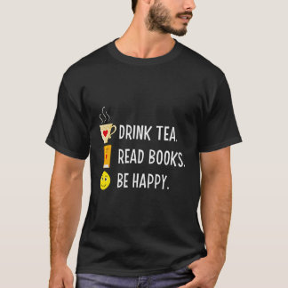 お茶の本を飲読む幸福な司書ブックワーム Tシャツ