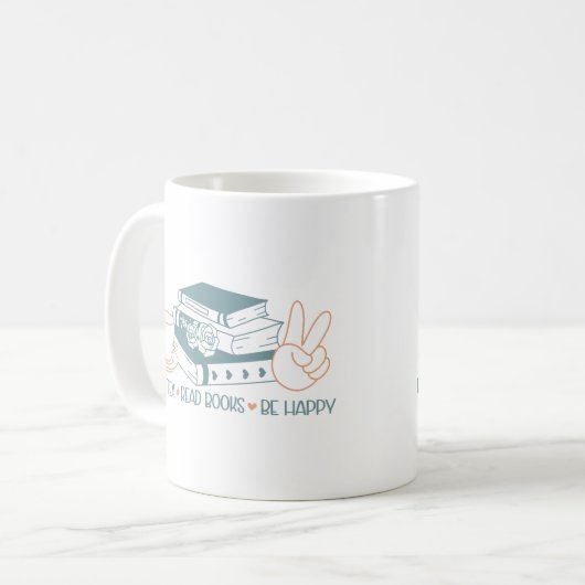 お茶の本読を楽しく飲む コーヒーマグカップ (正面左)