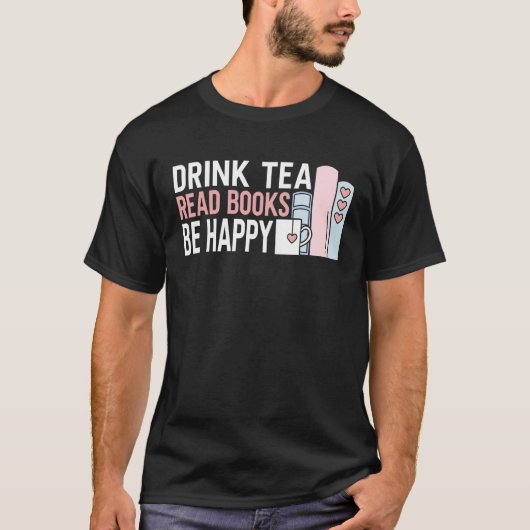 お茶の本読を楽しく飲む Tシャツ (正面)