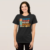 お茶の本読を飲むと幸せ トライブレンドTシャツ (正面全面)