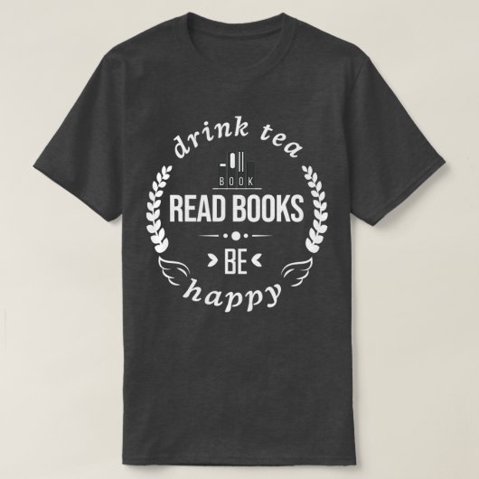 お茶の本読を飲むハッピーシャクラシックツTシャツ Tシャツ (デザイン正面)