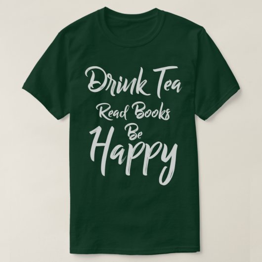 お茶の本読を飲むHappy Book Lover Sweat Tea Tシャツ (デザイン正面)