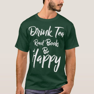 お茶の本読を飲むHappy Book Lover Sweat Tea Tシャツ