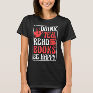 お茶の本読を飲んで楽しい本と読ブー Tシャツ