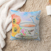 お茶の水の色の絵画時間 クッション (ブランケット)