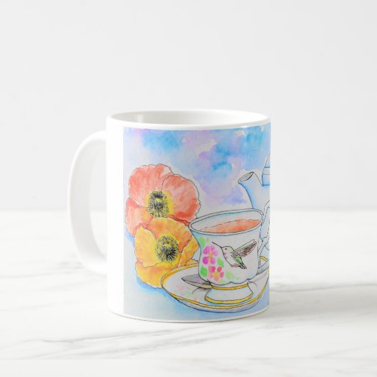 お茶の水の色の絵画時間 コーヒーマグカップ (正面左)