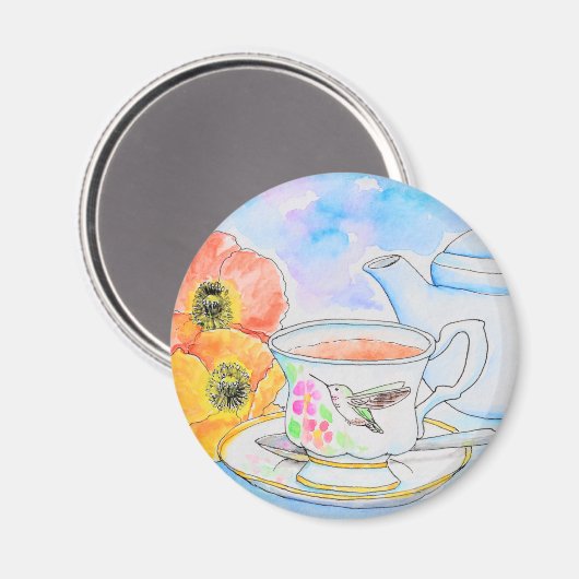 お茶の水の色の絵画時間 マグネット (正面/裏面)