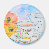 お茶の水の色の絵画時間 マグネット (正面)