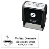 お茶の湯気のアドレス セルフインキングスタンプ (インサイチュ)