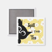 お茶の猫をこぼす マグネット (正面/裏面)