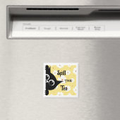 お茶の猫をこぼす マグネット (インサイチュ (食洗機))