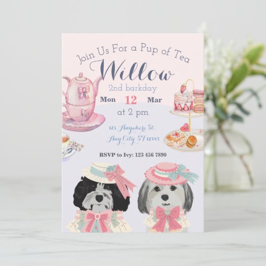 お茶の発表用招待されました 案内状 (スタンド正面)