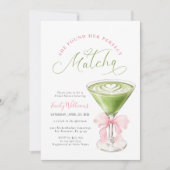 お茶の緑の完璧なマッチョ ブライダルシャワー 招待状 (正面)