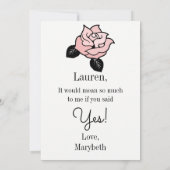 お茶の花の花嫁の花飾りさん・ウェディングパーティーのカード 招待状 (裏面)