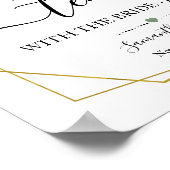 お茶の花嫁の緑の金ゴールドブライダルシャワー ポスター (角)