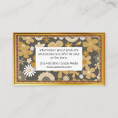 お茶の花柄 |金ゴールドアンティークフレーム 名刺 (裏面)