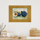 お茶の設定スチルライフ写真オーバーヘッドビュー ポスター (キッチン)